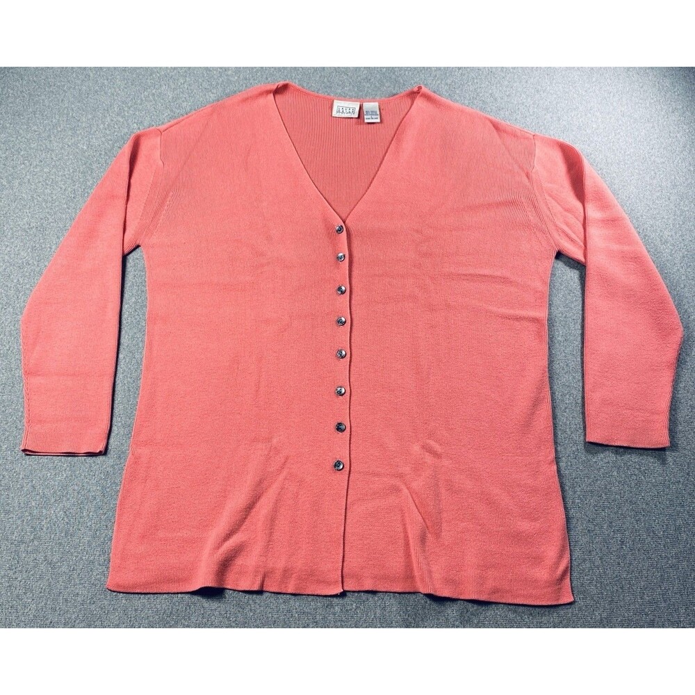 Vintage Laura Gayle Pink Long Cardigan Size L ( Oversized) V-neck